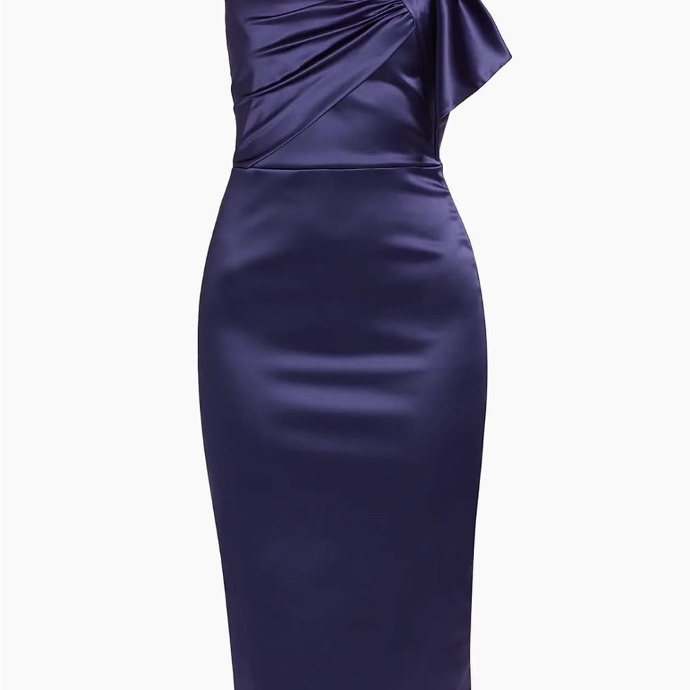 Chiara Boni La Petite Robe
Navy Satin Strapless Midi-Dress